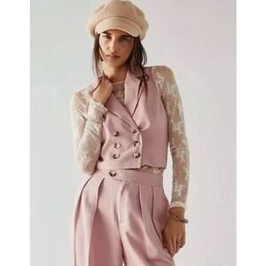 FREE PEOPLE Gabbie Spring Tuxedo Vest Tank Top